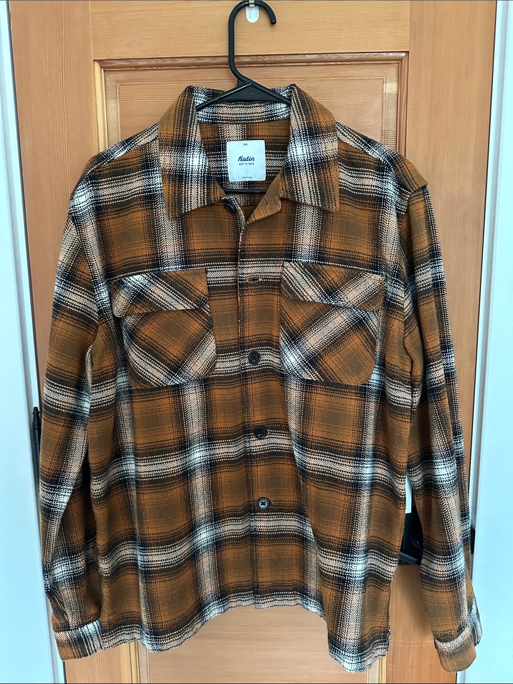 Katin Men’s Brown and Black Plaid Button-Down Shirt